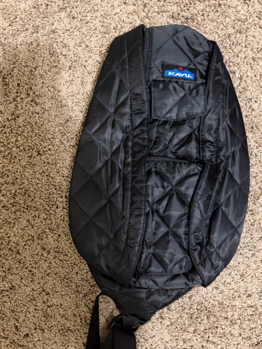 Kavu Quilted Black Sling Bag